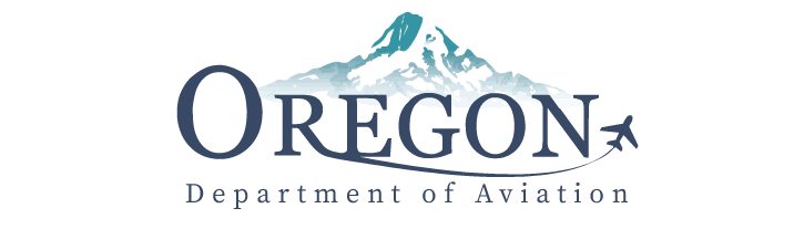 ODAV Logo. Blue Mountain with Oregon Department of Aviation Written out.