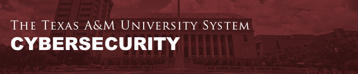 TAMUS Cyber Logo on TAMU Photo Background