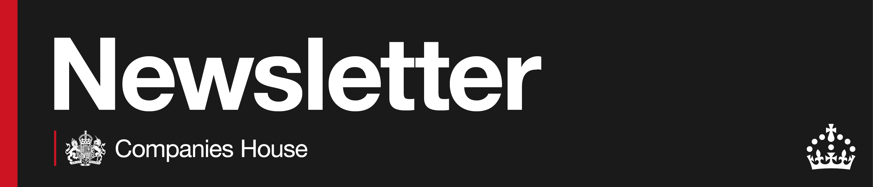 Black background with white text saying 'Newsletter'