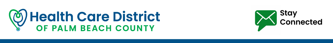 Banner with the logo and stay connected