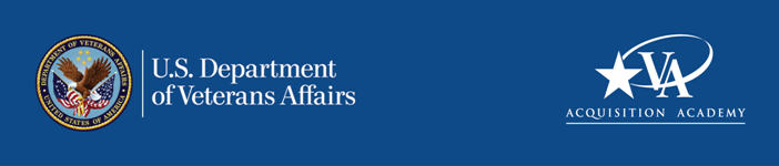 U.S. Department of Veterans Affairs, Acquisition Academy banner graphic